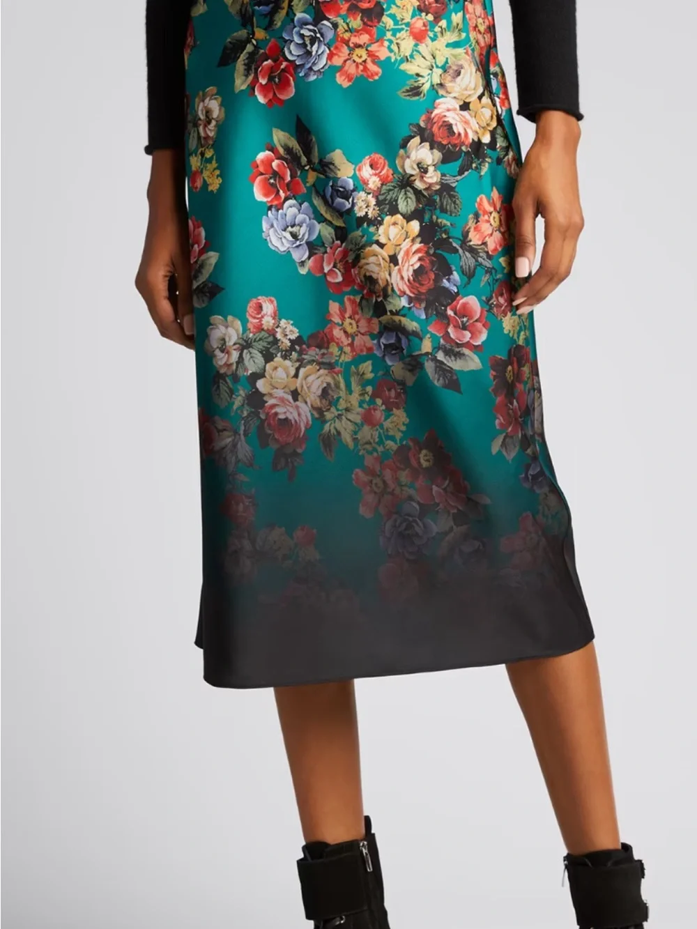 Alice + Olivia Sz. 4 Maeve Floral Print Slip Skirt